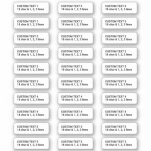 Pegatina Plantilla de textos personalizados 1,25 x 0,3125"