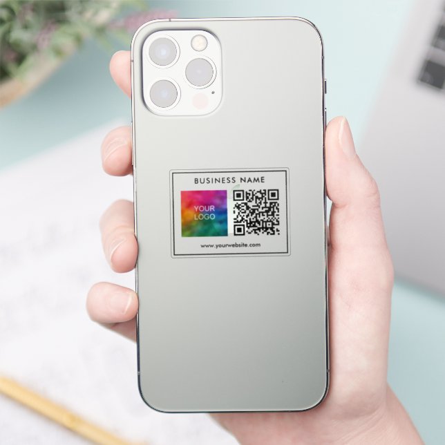 Pegatina Plantilla moderna estilo QR Código QR Texto logoti (Teléfono)