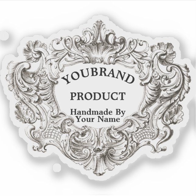 Pegatina Plantilla victoriana rococó barroca vintage (Anverso)