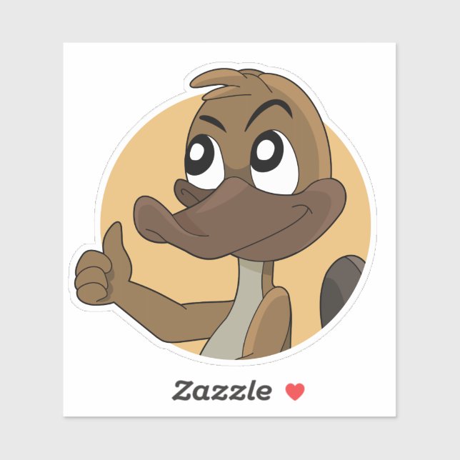 Pegatina Platypus dando pulgares hacia arriba Personalizado (Hoja)