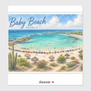 Pegatina Playa Baby Aruba Recuerdo de viaje al Caribe