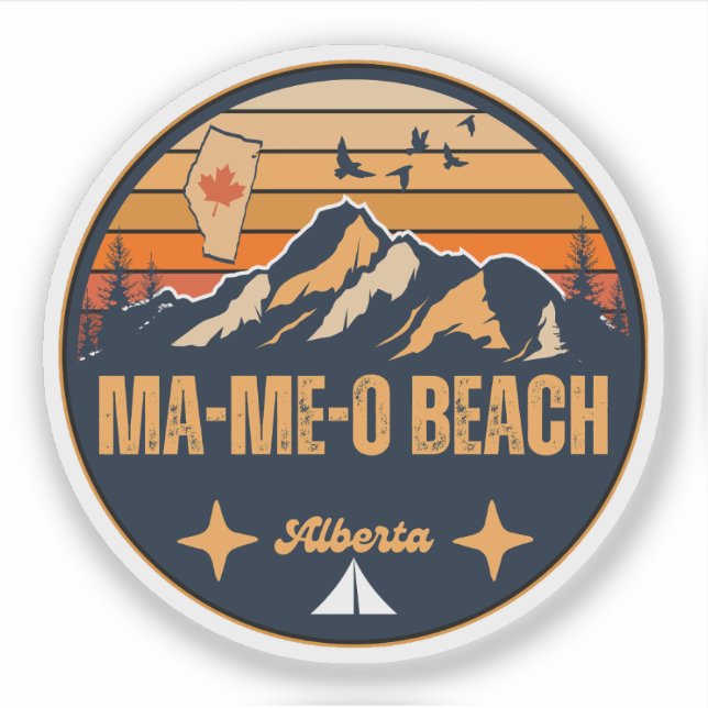 Pegatina Playa Ma-Me-O, Alberta (Anverso)