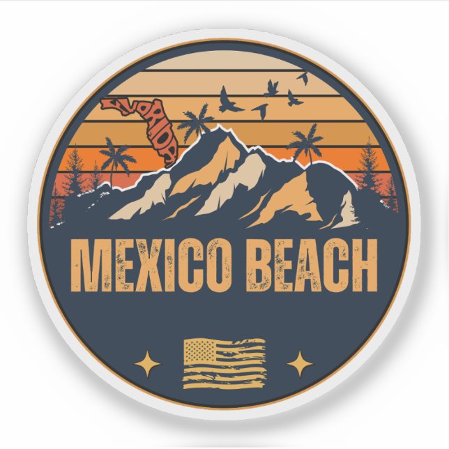 Pegatina Playa México, Florida  (Anverso)