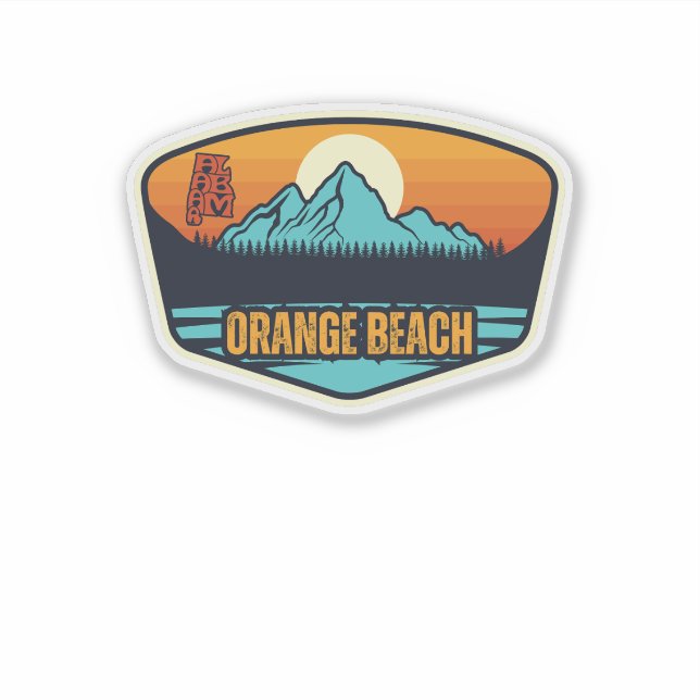 Pegatina Playa Naranja, Alabama (Anverso)