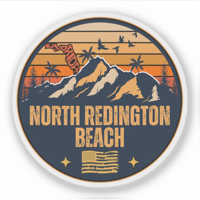 Pegatina Playa North Redington, Florida  (Anverso)