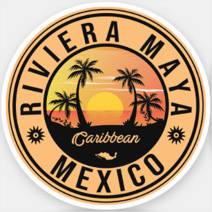 Pegatina Playa Riviera Maya - Palo Sunrise de México
