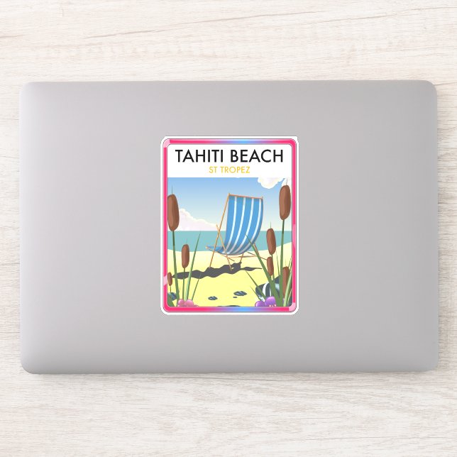 Pegatina Playa Tahití st tropez (Ordenador)