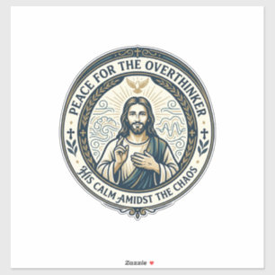 Pegatina Playera de Afirmaciones de Salud Mental de Jesús I