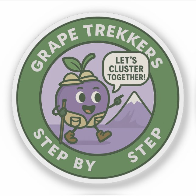 Pegatina Playful Grape Hiker Trail Friendly (Anverso)