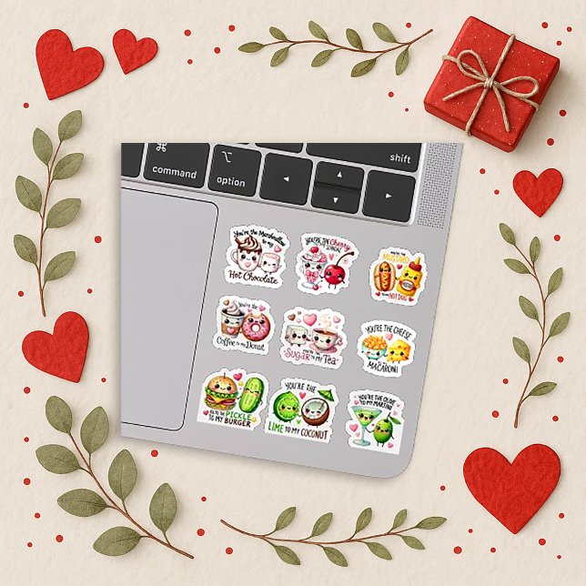 Pegatina Playful Pastel Food Pun Couple Art (Subido por el creador)