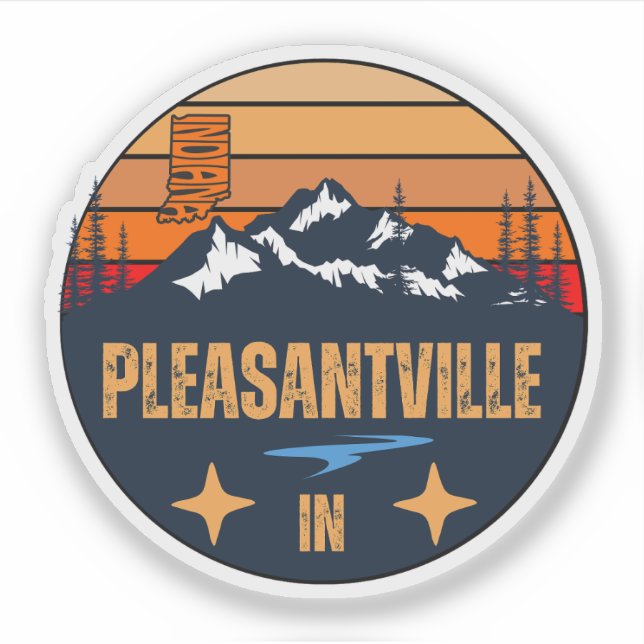 Pegatina Pleasantville, Indiana (Anverso)