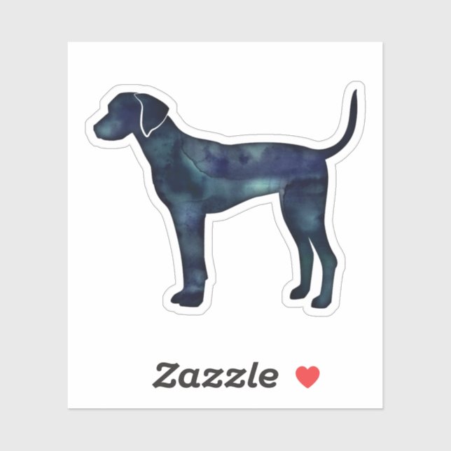 Pegatina Plott Hound Black Watercolor Silhouette (Hoja)