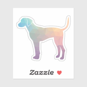 Pegatina Plott Hound Patrón geométrico Silhouette Pastel