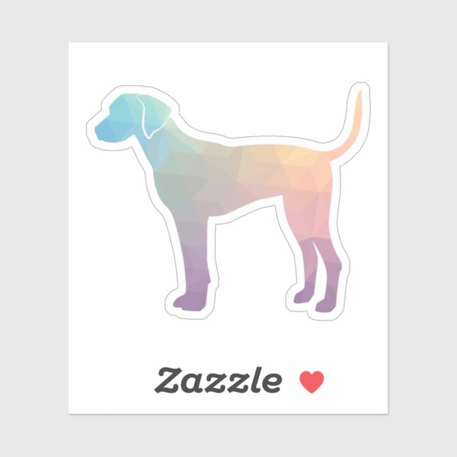 Pegatina Plott Hound Patrón geométrico Silhouette Pastel (Hoja)