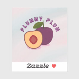 Pegatina Plum Fruit Sticker – Cute Purple Plum Illustration
