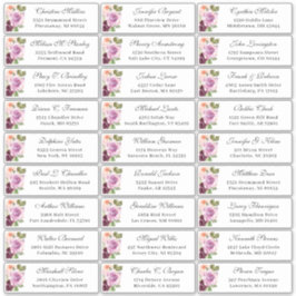 Pegatina Plum Purple Floral Boda Dirección de invitado