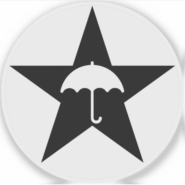 Pegatina Pluviófilo Star v2 (negro) (Anverso)