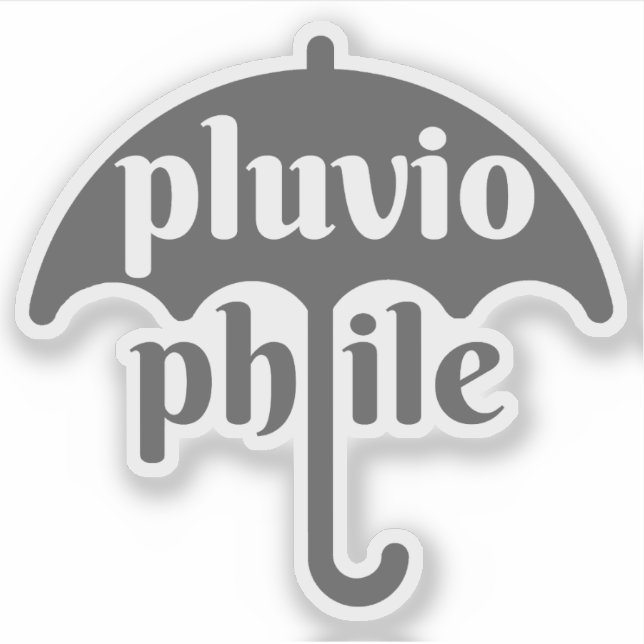 Pegatina Pluviófilo - v3 (gris) (Anverso)