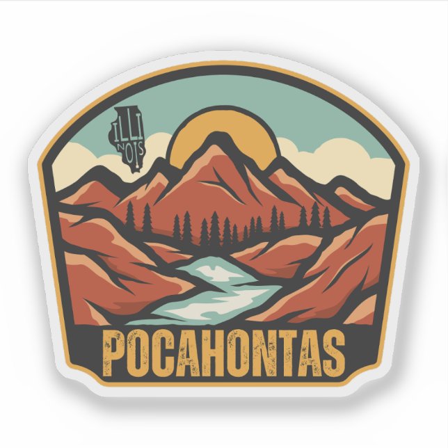 Pegatina Pocahontas, Illinois (Anverso)