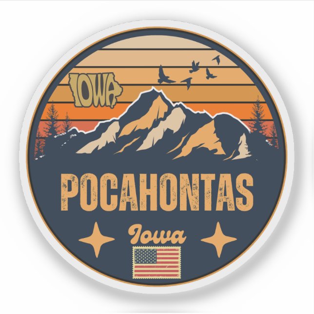 Pegatina Pocahontas, Iowa (Anverso)