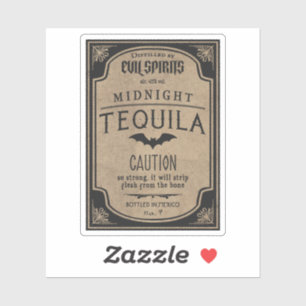 Pegatina Poción de Tequila de Medianoche Espíritus Malignos