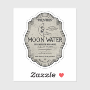 Pegatina Poción Mágica de Agua de Luna Malvada de Halloween