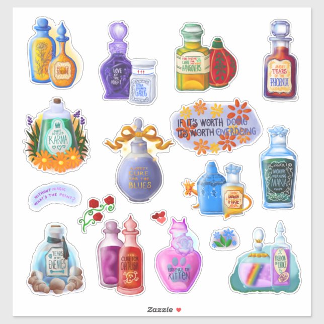 Pegatina Pociones Mágicas | Hoja de Stickers (Hoja)