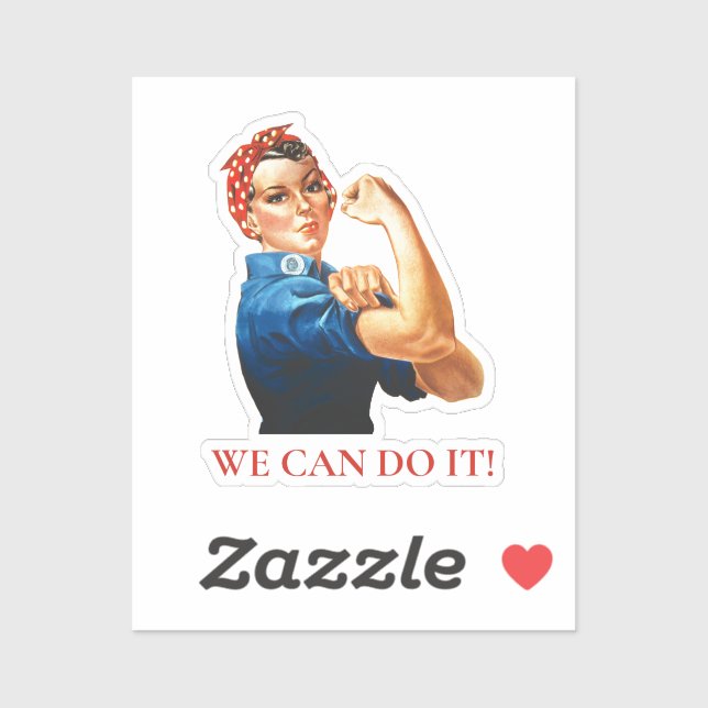 Pegatina Podemos hacerlo, Rosie Riveter Women Power WII (Hoja)