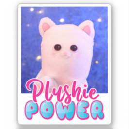 Pegatina Poder personalizado de plushio azul rosa kawaii