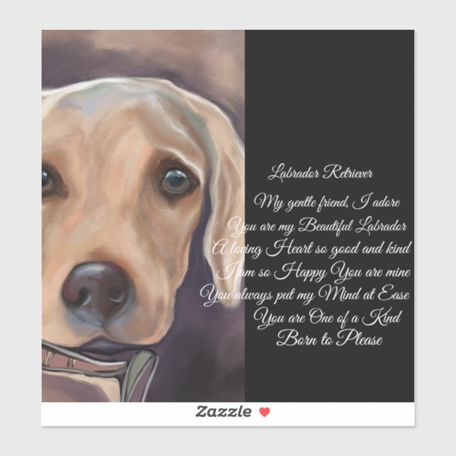 Pegatina Poesía del Labrador Retriever (Hoja)