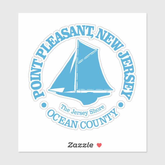 Pegatina Point Pleasant NJ (sloop) (Hoja)