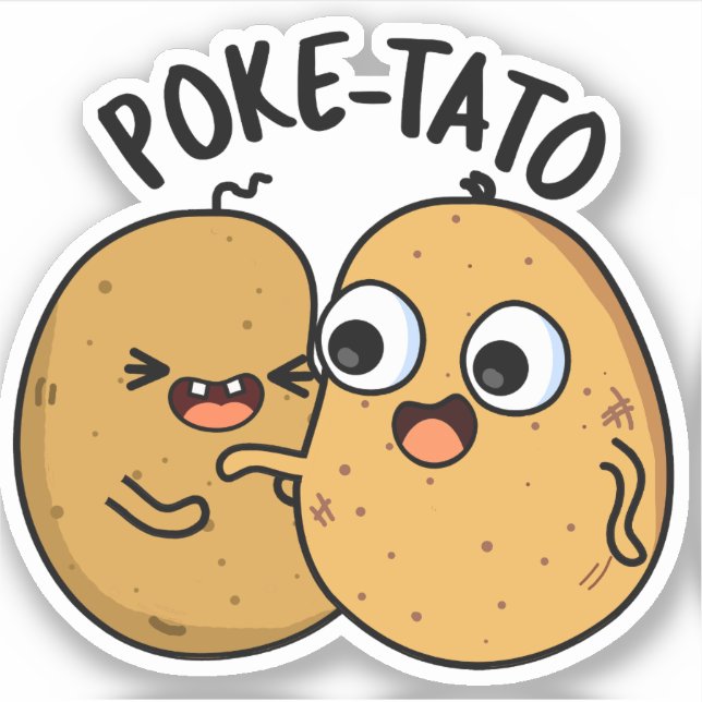 Pegatina Poke-tato Funny Potato Pun (Anverso)