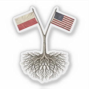 Pegatina Polaco Americano