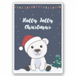 Pegatina Polar Bear Christmas Snow Winter Animals Polar Sti<br><div class="desc">The polar bear for Christmas with fairy lights. Funny animals with gifts and snow to the holidays. Also funny for Christmas in July. Polar bears are sweet animals and perfect for Christmas.</div>