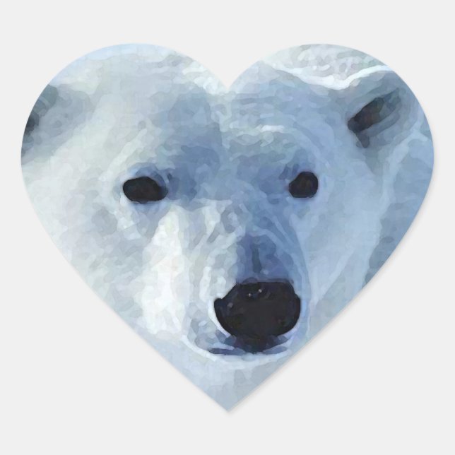 Pegatina Polar Oso Corazón (Anverso)