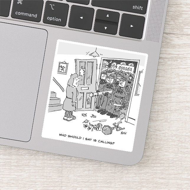 Pegatina Policía antidisturbios arremete contra una propied (Detalle)