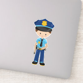 Pegatina Policía, Oficial de Policía, Policía, Cabello Marr