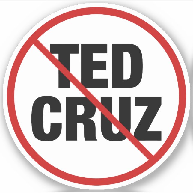 Pegatina Política anti Ted Cruz Texas-demócrata (Anverso)