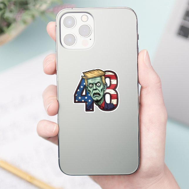 Pegatina Political Satire Zombie Trump "48" USA Flag  (Teléfono)