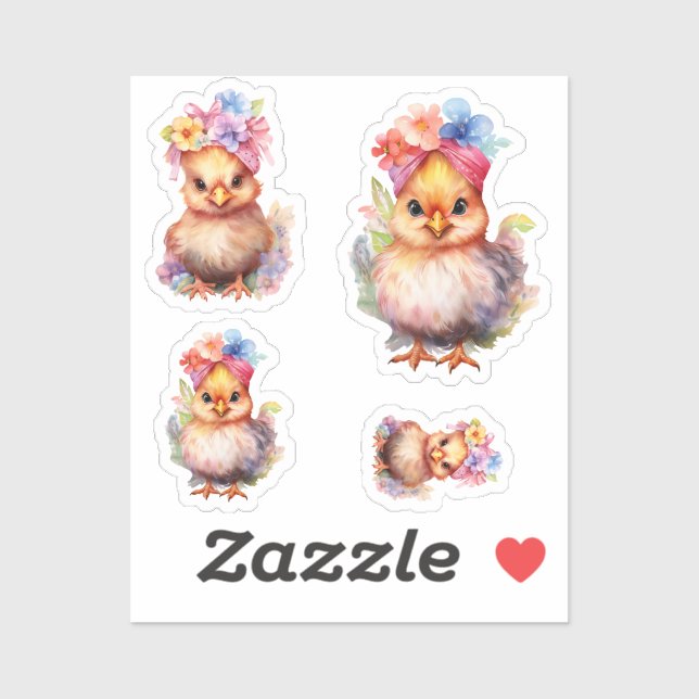 Pegatina Pollo de Pascua (Hoja)