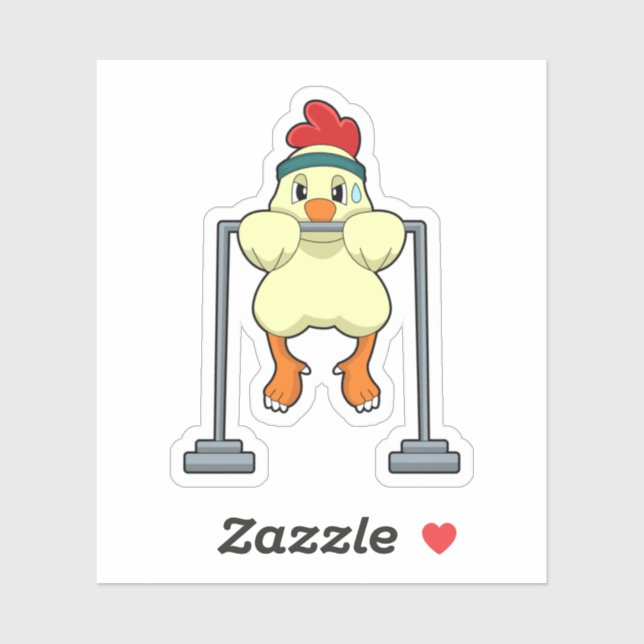 Pegatina Pollo en los ajustes de fitness (Hoja)