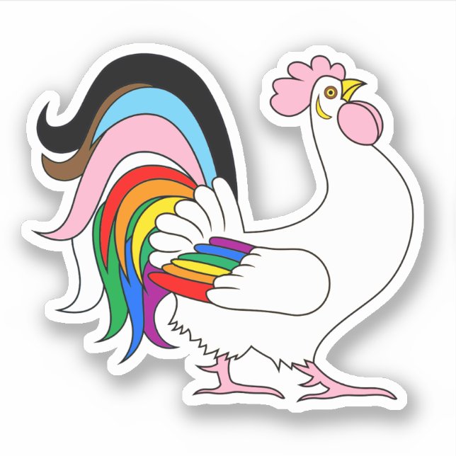 Pegatina Pollo Orgullo Progreso (Anverso)
