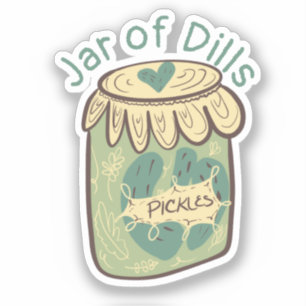 Pegatina Pollos divertidos en Jar Dill Food Lover