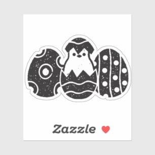 Pegatina Pollos y Huevos Bebés Ligeramente Negros Para El D