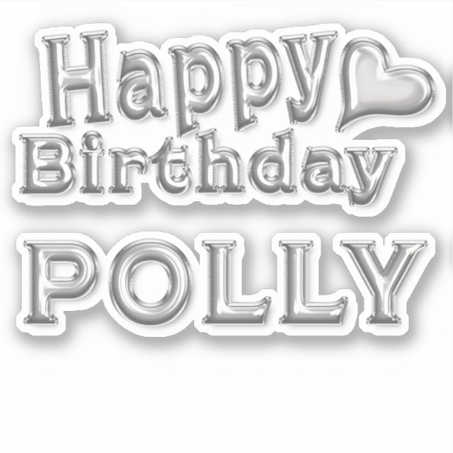 Pegatina Polly Happy Birthday silver Aufkleber Sticker (Anverso)