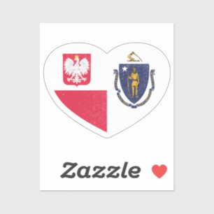 Pegatina Polonia: Massachusetts Massachusetsan Heart