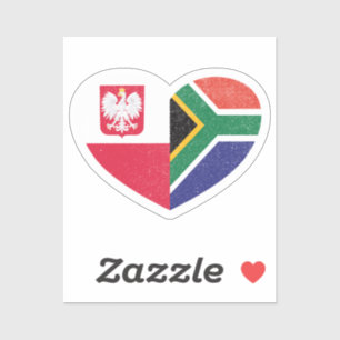Pegatina Polonia Polonia Sudáfrica Sudáfrica, amante del co