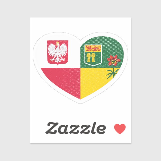 Pegatina Polonia Saskatchewan Saskatchewanian Heart L (Hoja)
