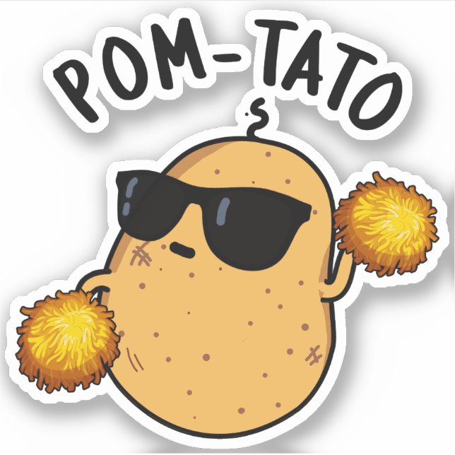 Pegatina Pom-tato Funny Potato Pun (Anverso)