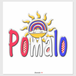 Pegatina Pomalo – Croatian Relaxation with Sun & Rainbow